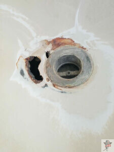 rusted tub drain _ bathtub reglazing company